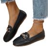 Large size flat-soled Doudou shoes women's new metal buckle soft-soled soft-soled flat-soled women's shoes