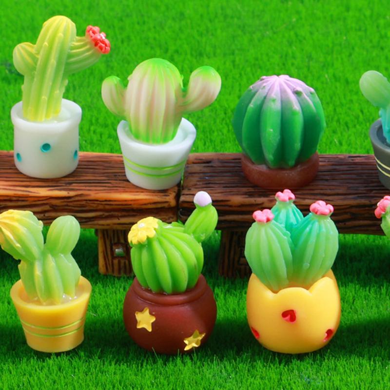 Simulation Cactus Succulent Potted Plant Micro Landscape Figurine Miniature Mini Ornaments Diy Home Desktop Decorations Crafts