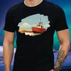 T-Shirt Herren Schlepper Strandlandschaft Motiv Baumwolle Größe S bis 5XL