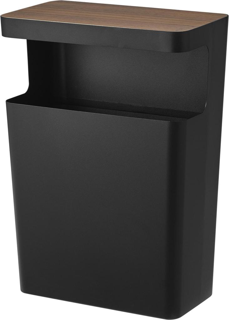 Yamazaki RIN Trash Can with Top, Square, Brown, W31 X D17 X H42.5cm, Bag-Hidden Trash Can, Side Table, 1981