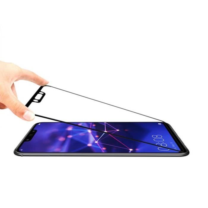 Tempered Glass - Phonillico® - Huawei MATE 20 LITE - Pack of 3 - Transparent - Black Edge