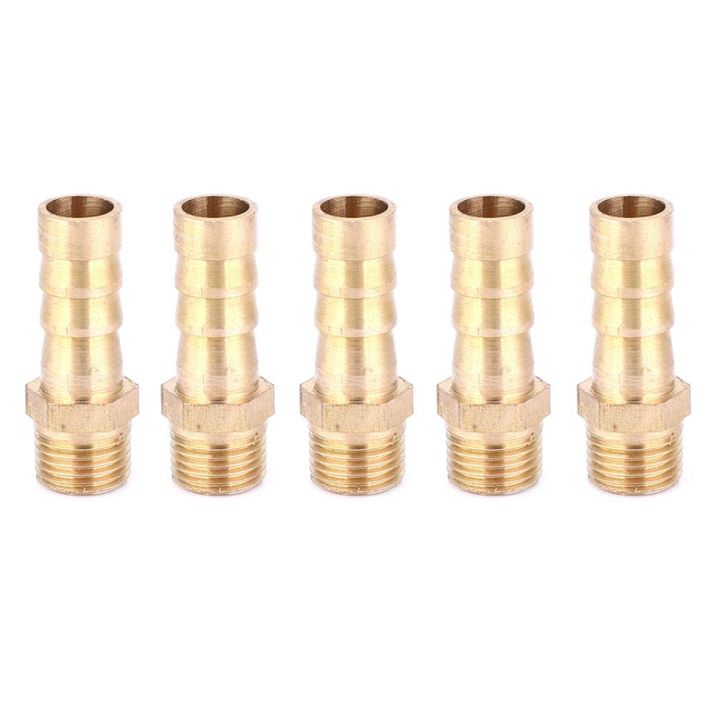 5pcs G1Celsius8 Male Thread Barb Connector Brass Pipe Fitting Connector Joint for Gas Liquid