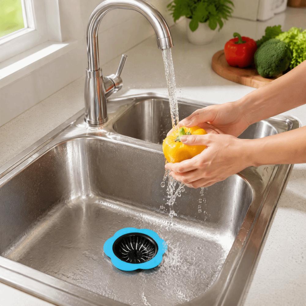 4 Pack Flower Shaped Sink Drain Strainer 4.33 Inch Diameter Basin Sink Strainer Home Kitchen