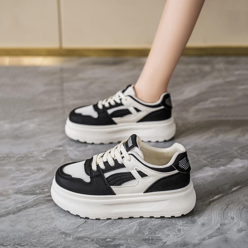 CRLAYDK Women's Tennis Walking Low Top Platform Casual Sneakers Lace Up Classic Skateboard Shoes Height Increase Trainers