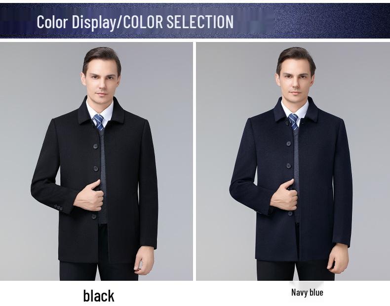 Brand Men's High-End Double-Sided Cashmere Coat - Wrinkle-Resistant Classic Business Wool Jacket