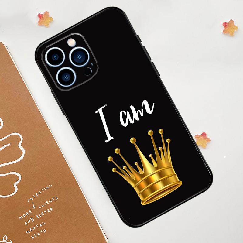 King Queen Crown Phone Case For iPhone 17 Pro Max 14 13 12 11 15 16 Pro Max mini 15 Plus 16e 17 Air Funda