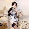 Night Crisp Sexy Underwear, Newly Improved Printed Landscape Cheongsam, Backless Slim Slit Hip Skirt, Chinese Style National Style Nightdress