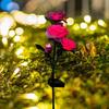 Garden Solar Rose Light Outdoor with Solar Faux Roses Lights Color Changing