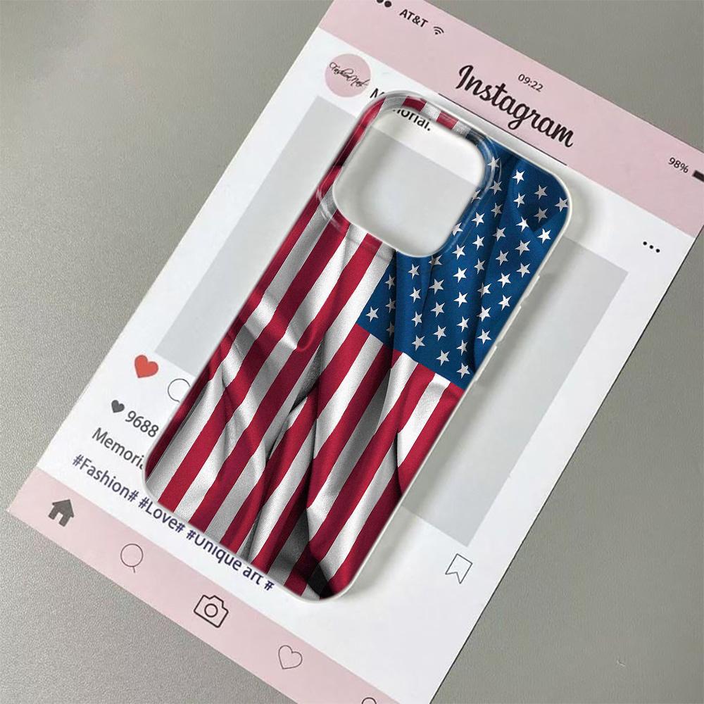 American Flag Phone Case For IPhone 11 12 13 Pro Case 14 15 Plus 16 17 Pro Max 17Air Case Silicone Soft Clear Shockproof Cover