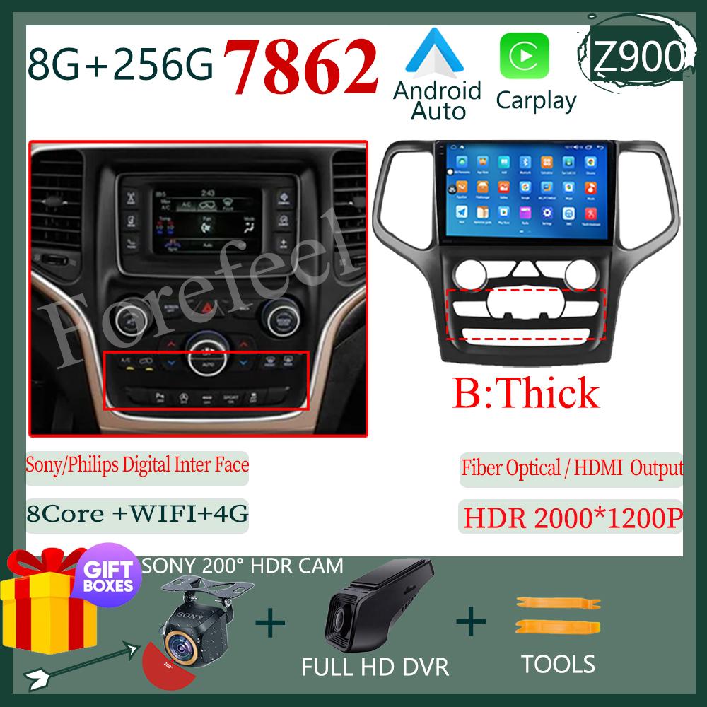 Video Carplay Android 14 Pentru Jeep Grand Cherokee WK2 2014 Radio Auto Multimedia Auto Player Stereo Monitor TV GPS DVD DSP IPS BT