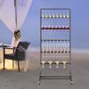 5-Tier 40-Cup Champagne Glass Rack, Black Iron Display Stand for Bar, Wall Mount Wine Glass Holder Shelf, Storage Organizer