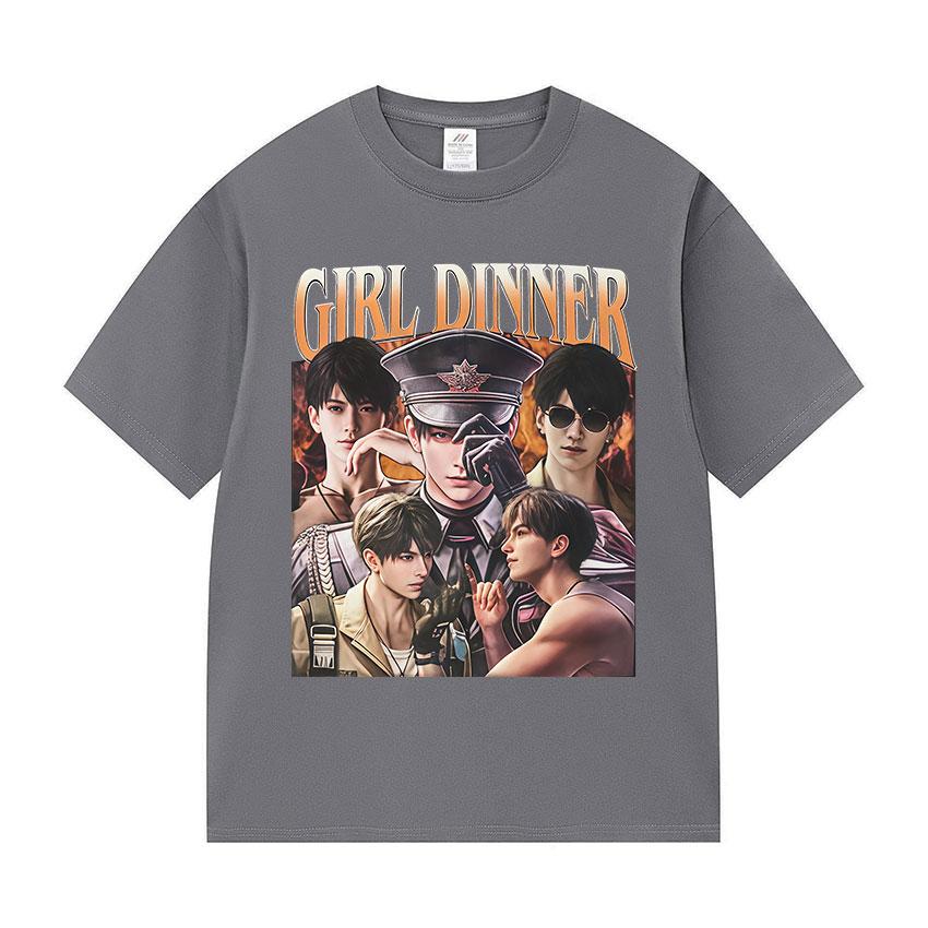 Funny Girl Dinner Caleb Graphic Tee Shirt Love and Deepspace Novelty Summer O-Neck T-Shirts Fashion High Quality Cotton T Shirts