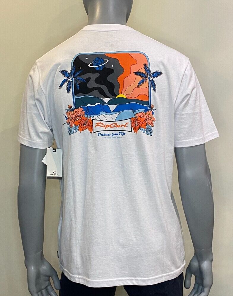 

Футболка унисекс с открытками Rip Curl 2Nd Reef, белая одежда для серфинга