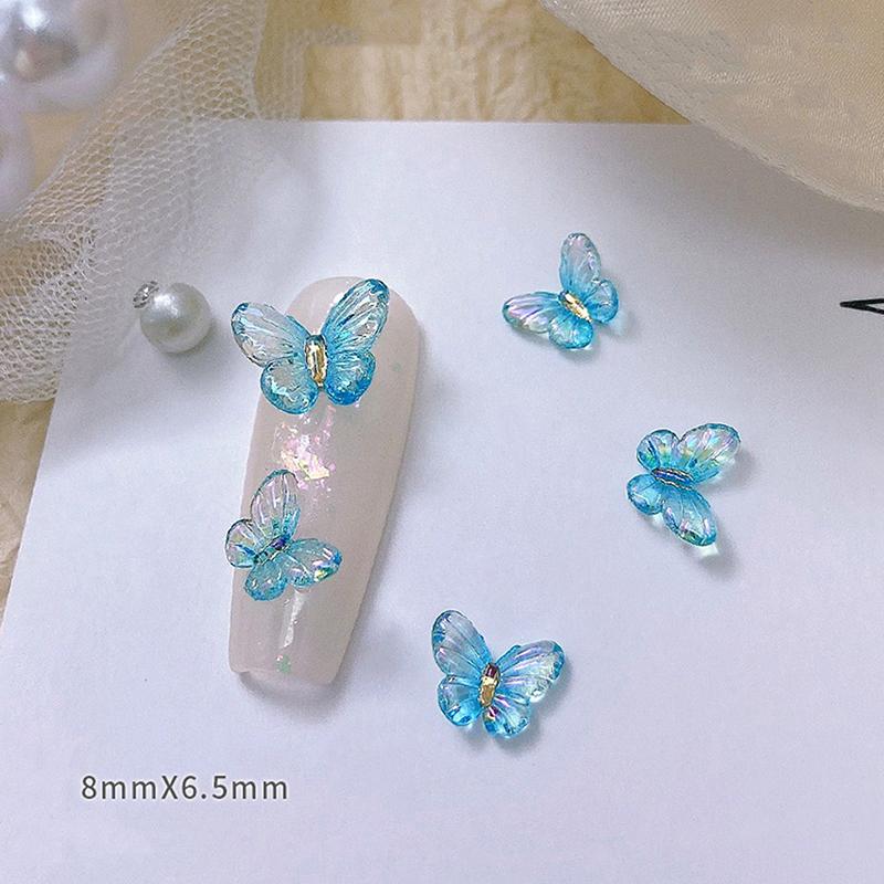30Pcs 3D Aurora Colorful Butterfly Nail Art Charm Nail Art Decoration Diy Nail Jewelry For Nails Art Accessories