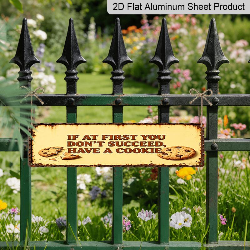 2D Flat - A Humorous Vintage Aluminium Decorative Sign for Outdoor Use, 15.7×3.94inch, Perfect for Rustic Decoration. It Makes a Great Housewarming