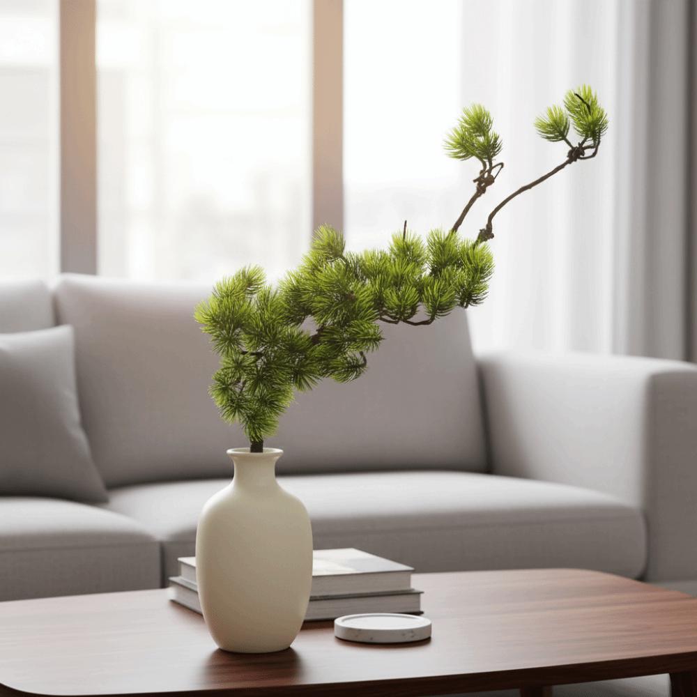 Plastic Artificial Plant Flexible Welcome Pine Tree Vase Plant Simulated Pine  Foyer Decor