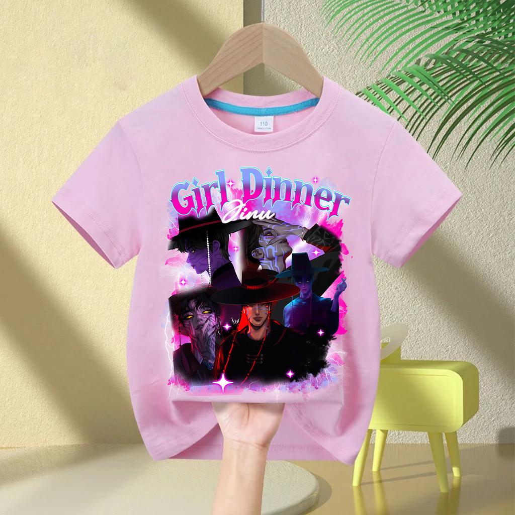 KPop Demon Hunters Kids T-shirt Movie Crew Neck Cartoon Boys Girls Tee Print Fashion Casual Tops Casual Baby Clothes