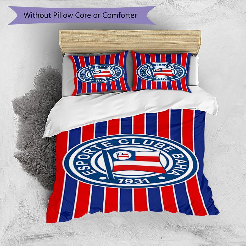 Bahia Fc Crest Emblem Printed Pattern Duvet Cover Set – Includes 1 Duvet Cover and 2 Matching Pillowcases Bedroom Decor Christmas Gifts