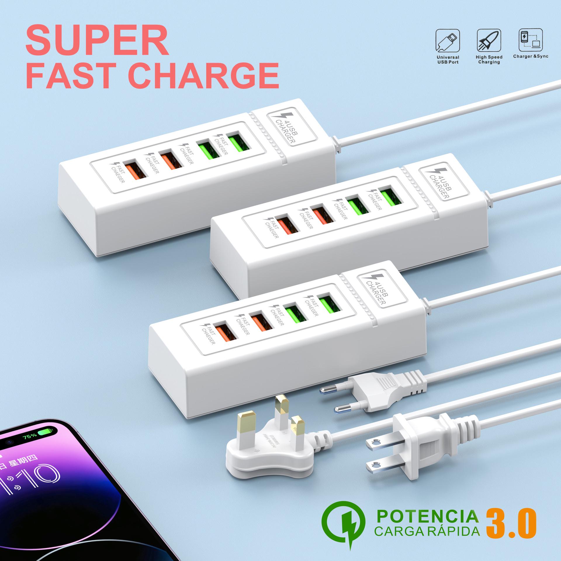 Dual USB Fast Charger: 20W Multi-Port Universal Power Strip for Apple & Android