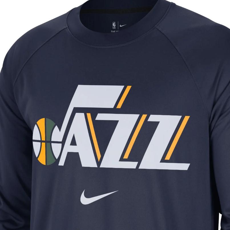 Nike Dri-Fit NBA Utah Jazz 75th Anniversary Pre-Game Shooting Training Long Sleeve Basketball Shirt Men tops DB0724-419