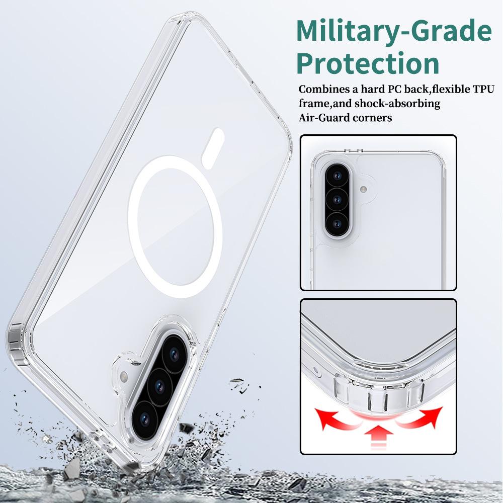 For Samsung A36/56 Anti-scratch Magnetic Two-in-one Transparent Mobile Phone Case Acrylic A06 5g Protective Cover