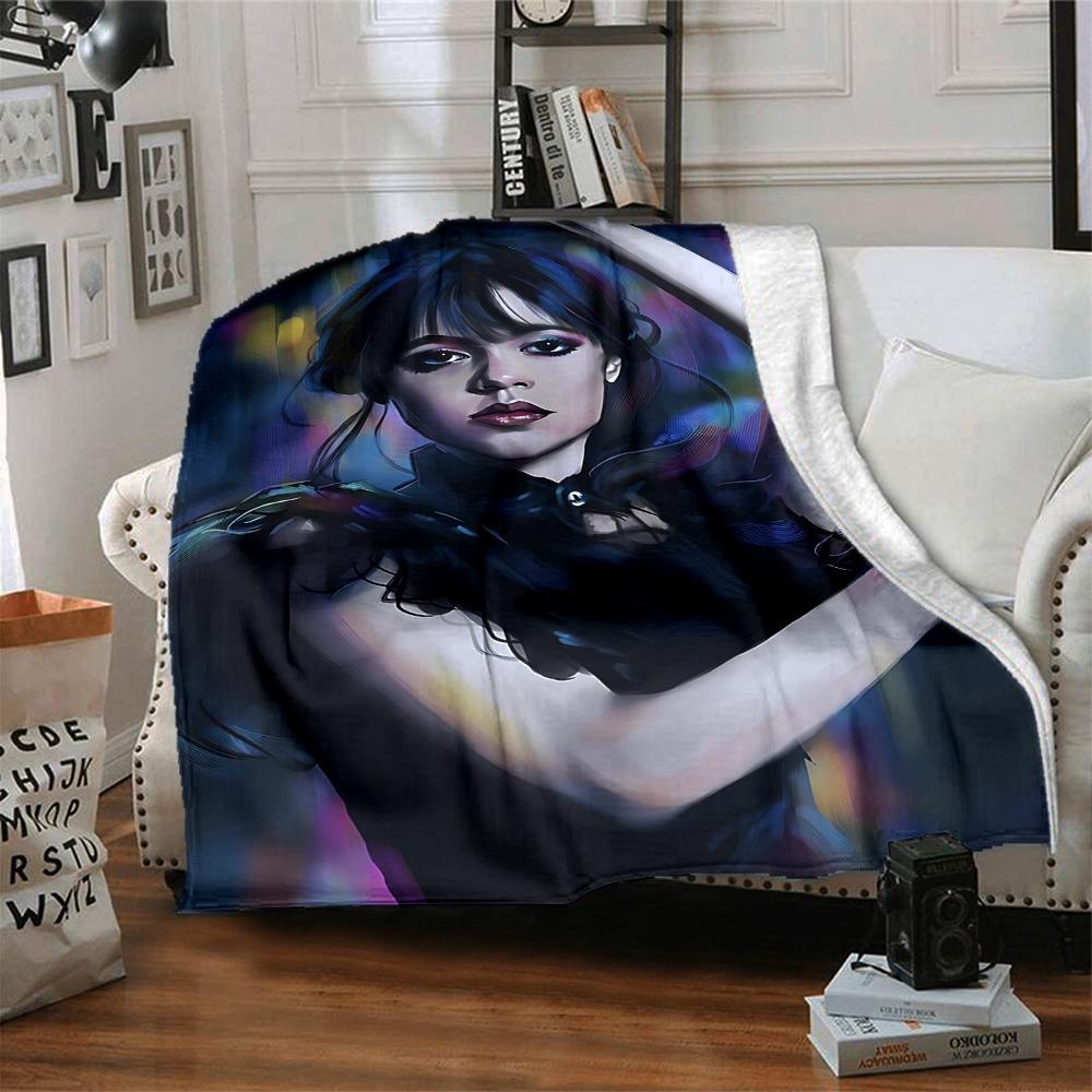 1pz Mercoledì Stampa Accogliente Coperta Leggera Calda Flanella Coperta da Divano, Letto, Soggiorno