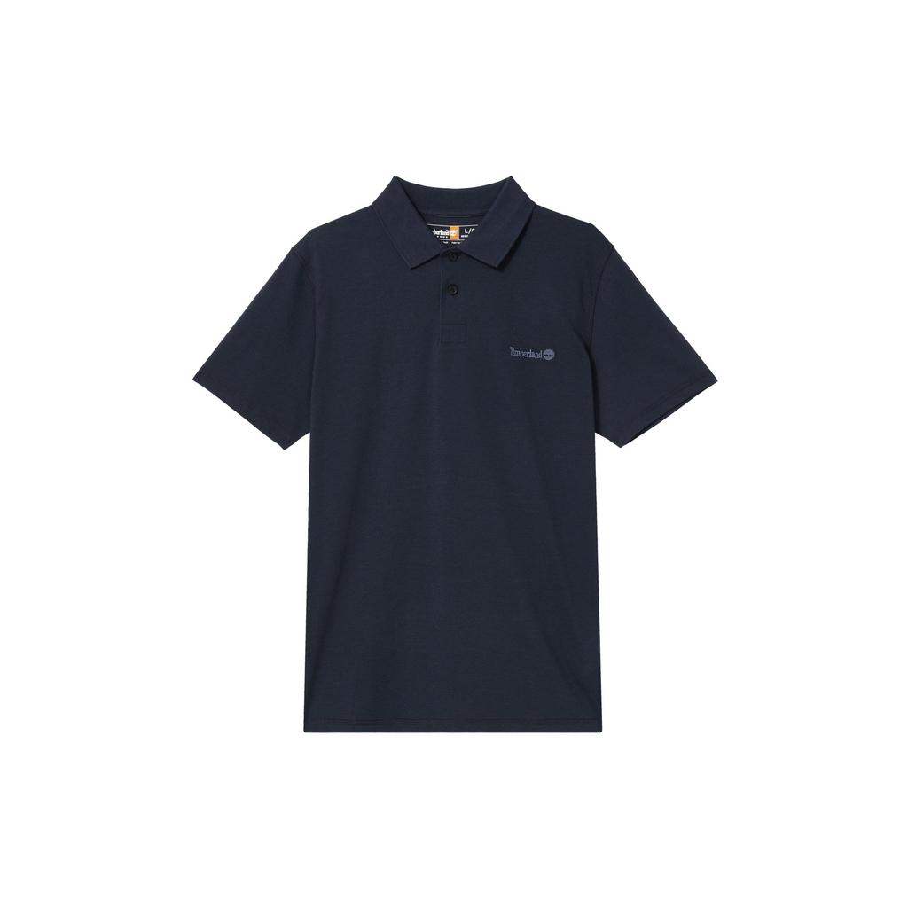 Timberland Solid Color Breathable Moisture-Wicking Short Sleeve Polo Shirt Men tops Deep-Sapphire-Blue A2ND5-433