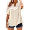 Damen Sommer Europäisch Amerikanisch Trendig Locker Einfarbige V-Ausschnitt Knopf Lässig Kurzarm Strickjacke