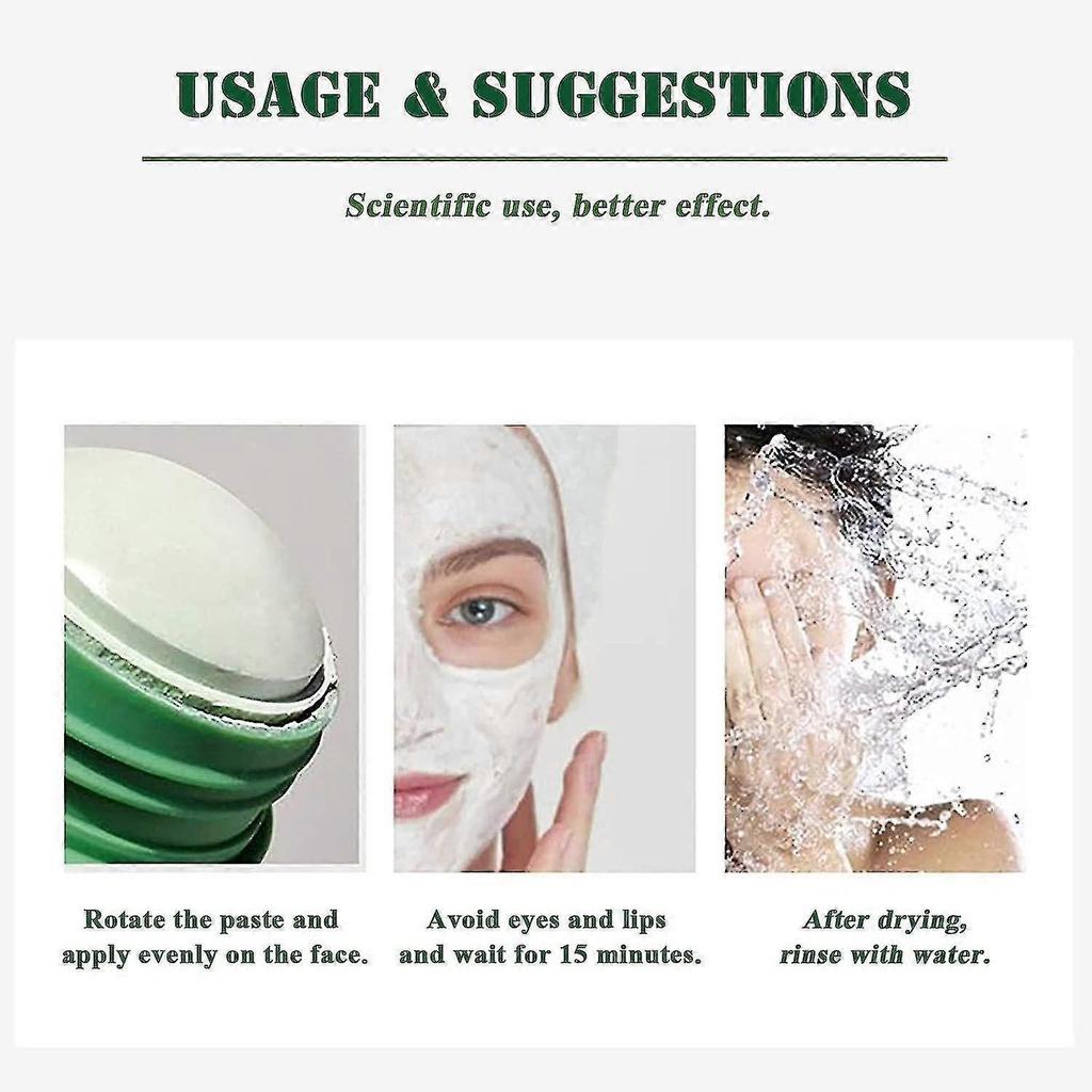 2 Pcs Green Tea Mask Stick Blackhead Remover Deep Cleansing Smearing Clay Moisturizes Oil Control Purifying Clay Mask Stick-Green Tea