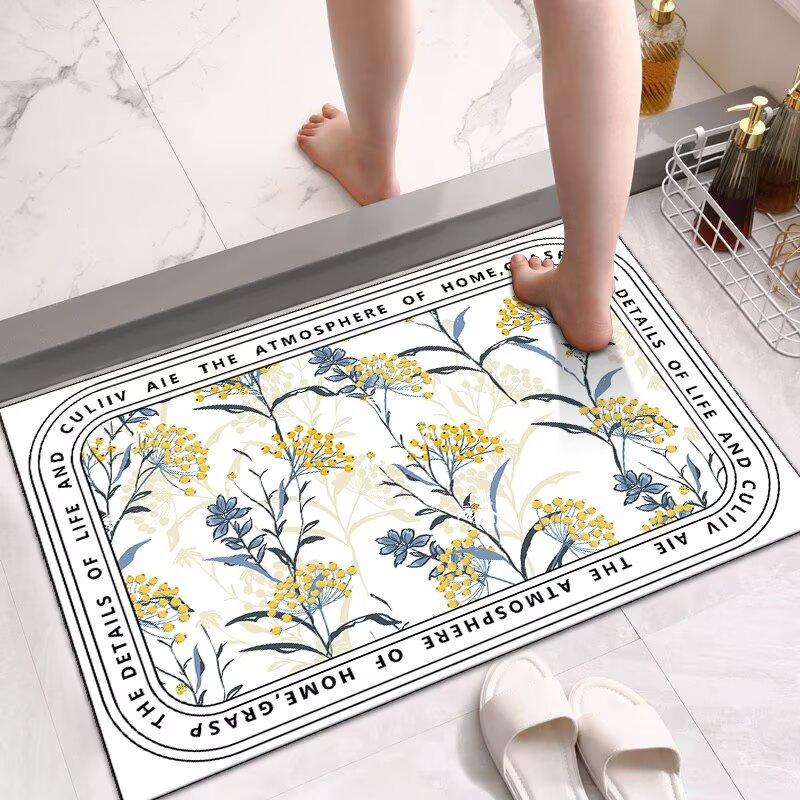 Premium Bathroom Floor Mat, Toilet, Toilet Door Non-slip Mat, Absorbent Mat, Diatom Mud Household Floor Mat