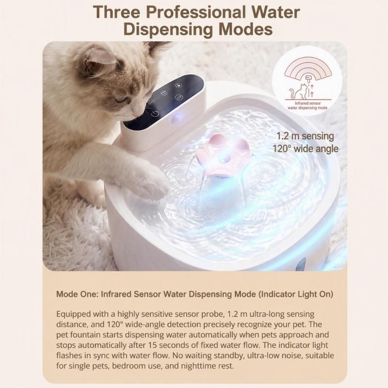 3 Liter Pet Drinking Station for Household Cats and Small Dogs, Automatic Water Dispenser with Circulating Water and ABS Body for Home Use