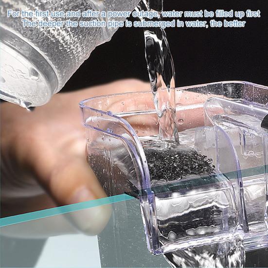 2.5 W 250 H/L Hang-on Aquarium Filter Quiet Small Fish Tank Filter Adjustable Flow Filter for Freshwater Seawater Aquarium