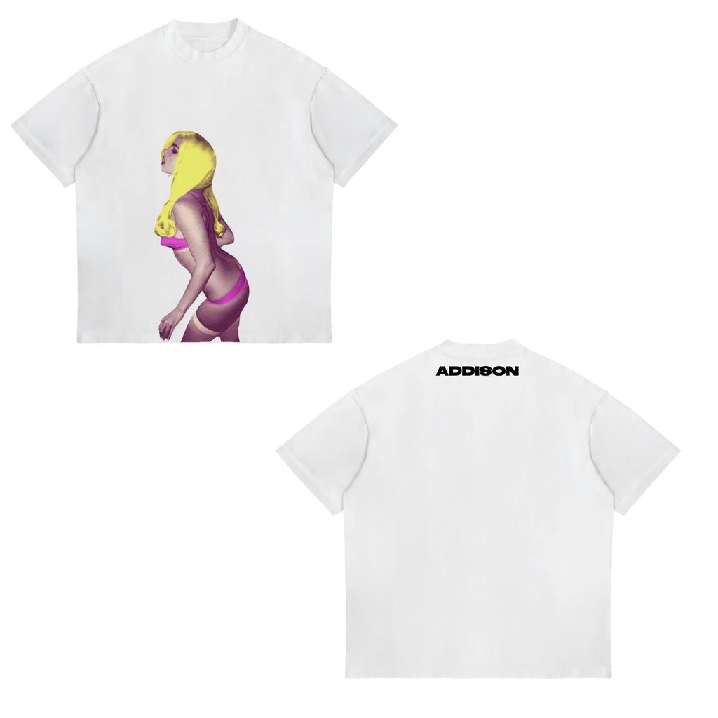 Addison Rae 20252026 Tour Vintage Graphic T Shirt Unisex Women Fashion Aesthetics Tshirt Shortsleeved Cotton Harajuku Tshirts