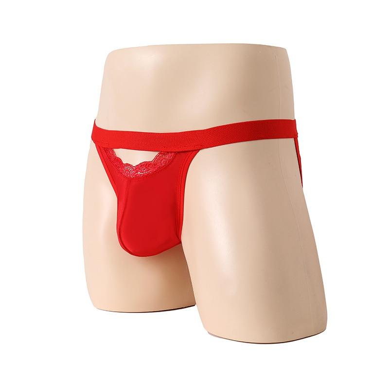 Sissy Pouch Panties Men Sexy Front Hole Lingerie Jockstrap Thongs Bondage Open Buttock Male Lingerie G-String Support Underpant