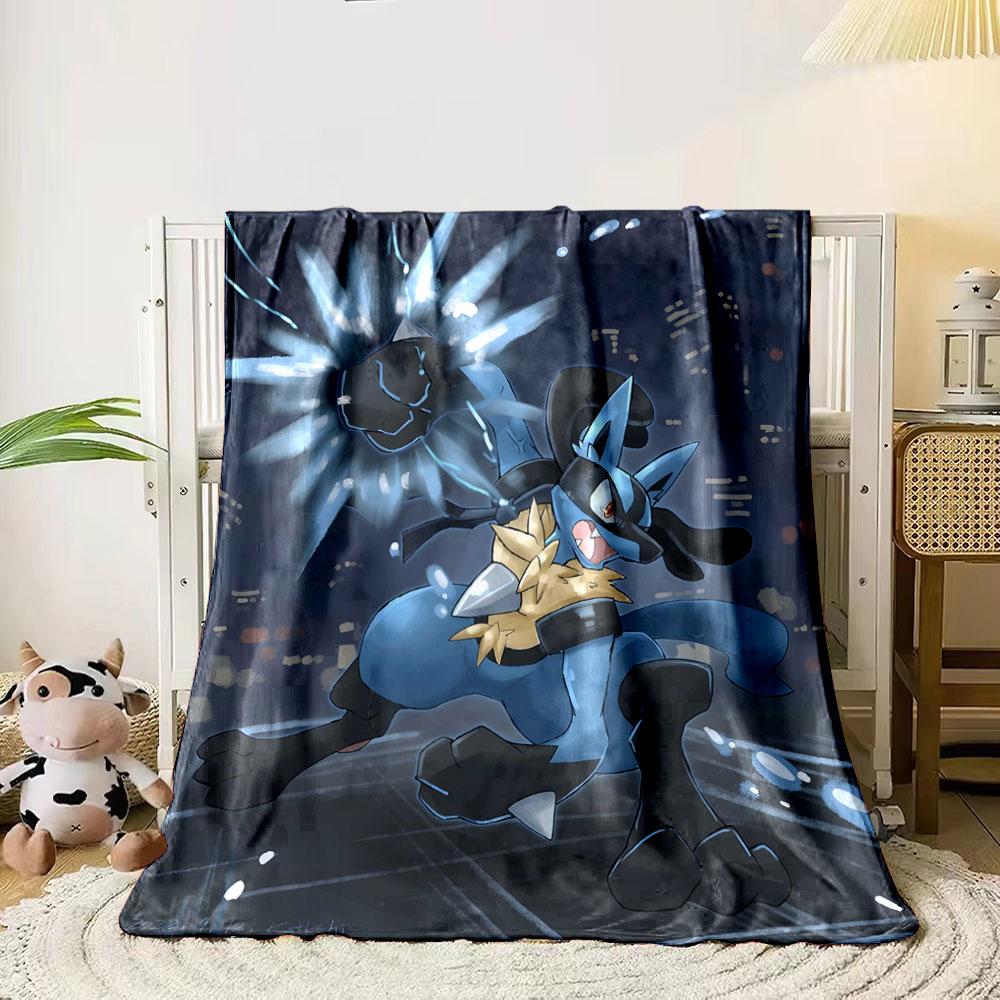 

A blue humanoid figure punches with energy burst in a night city setting. for all seasons blanket lunch break throw gift 80cm x 120cm