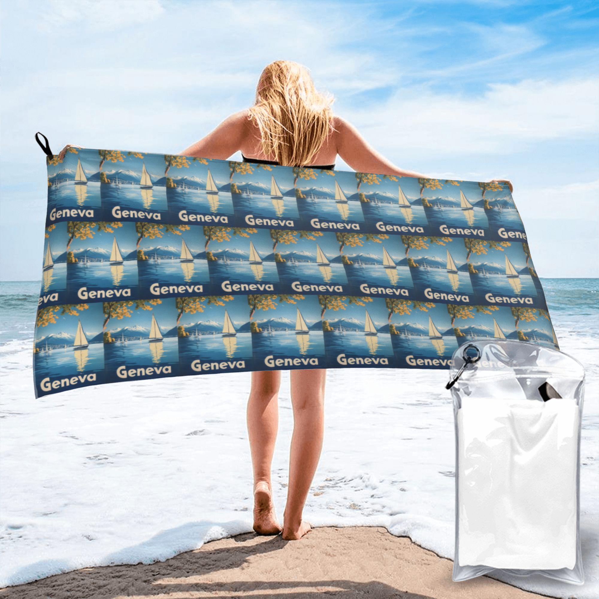 Discover the enchanting allure of Geneva Beach Towel Soft Microfiber Quick Dry Absorbent Quick Towels For Bath W30*H60(CM)