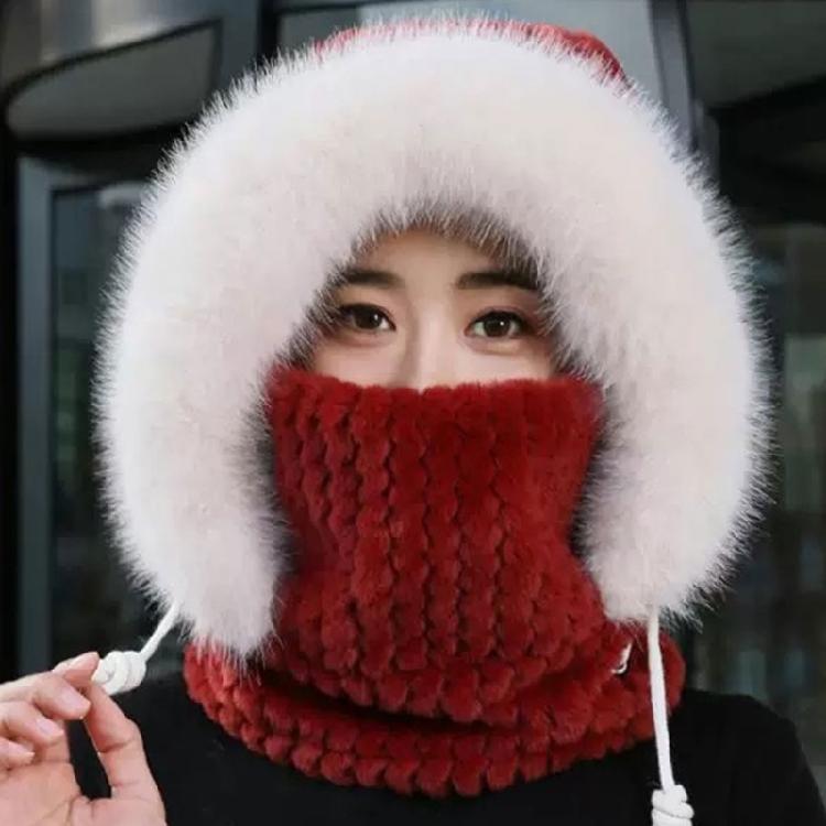 Windproof Fleece Lined Cycling Pullover Hat With Full Face Mask And Ear Protection For Adult Skiing Hiking Camping