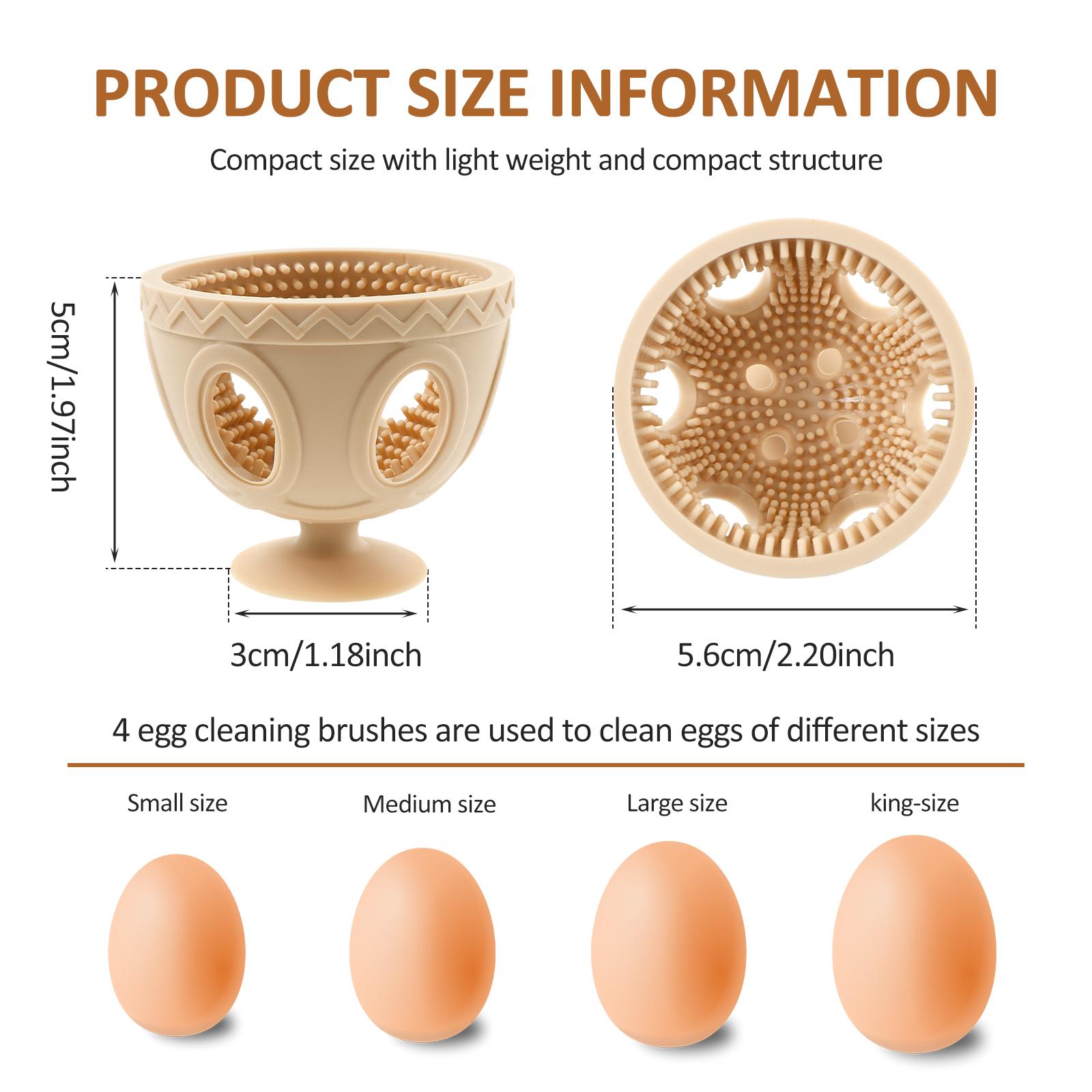 

4 Pcs Silicone Egg Brush Cleaner Professional Egg Rotating Washer Scrubber with Suction Cup Portable Kitchen Egg Cleaning Tool