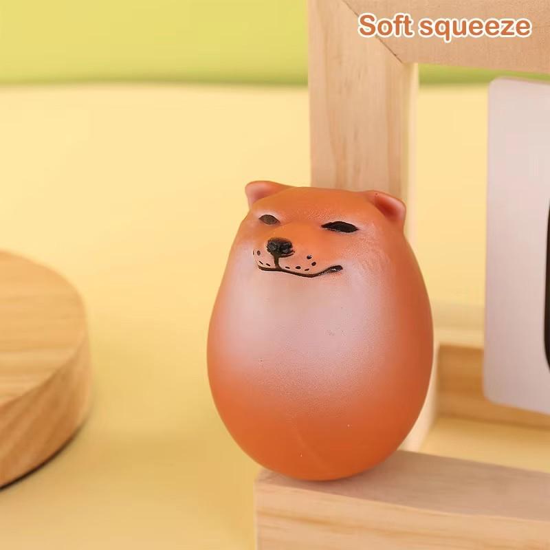 Shiba Inu Realistic Egg Shape PVC Desk Decor, Dog and Egg Union Decorations for Home, Offices, Fun Christmas Gifts
