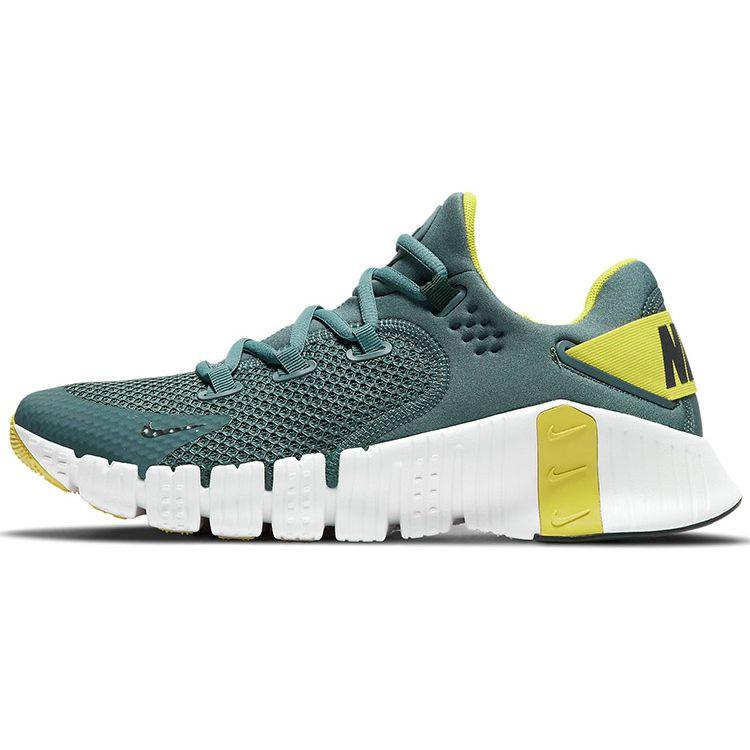 Nike Metcon 4 Mesh Fabric Shock Absorption Non-Slip Durable Breathable Low-Top Training Shoes Men Sneaker Green Yellow CT3886-307