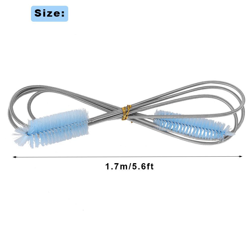 Fish Aquarium Filter Glass Water Pipe Spring Stainless Steel Cleaning Brush Hairbrush