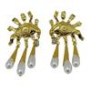 Exaggerated Eye Shape Dangle Earrings Statement Earring Alloy Texture Ear Studs Accessory Present for Woman and Girls
