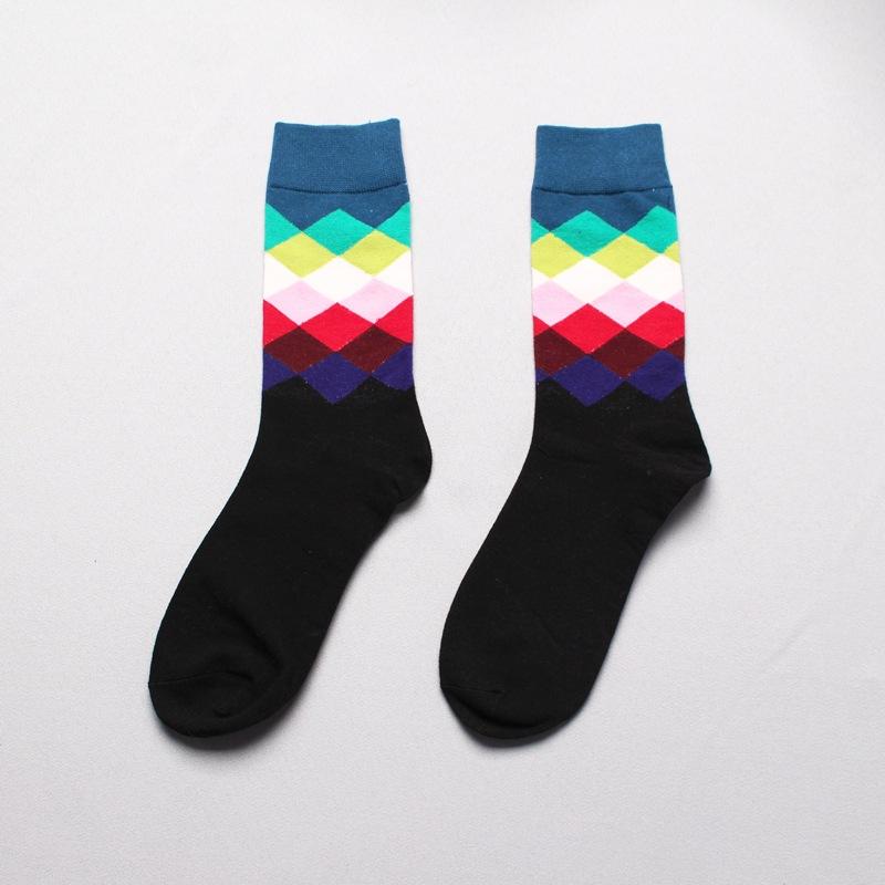 New Arrival High Quality Combed Cotton Men Polka Dot Strip Happy Socks  Color  Designer Casual Novelty Dress Business