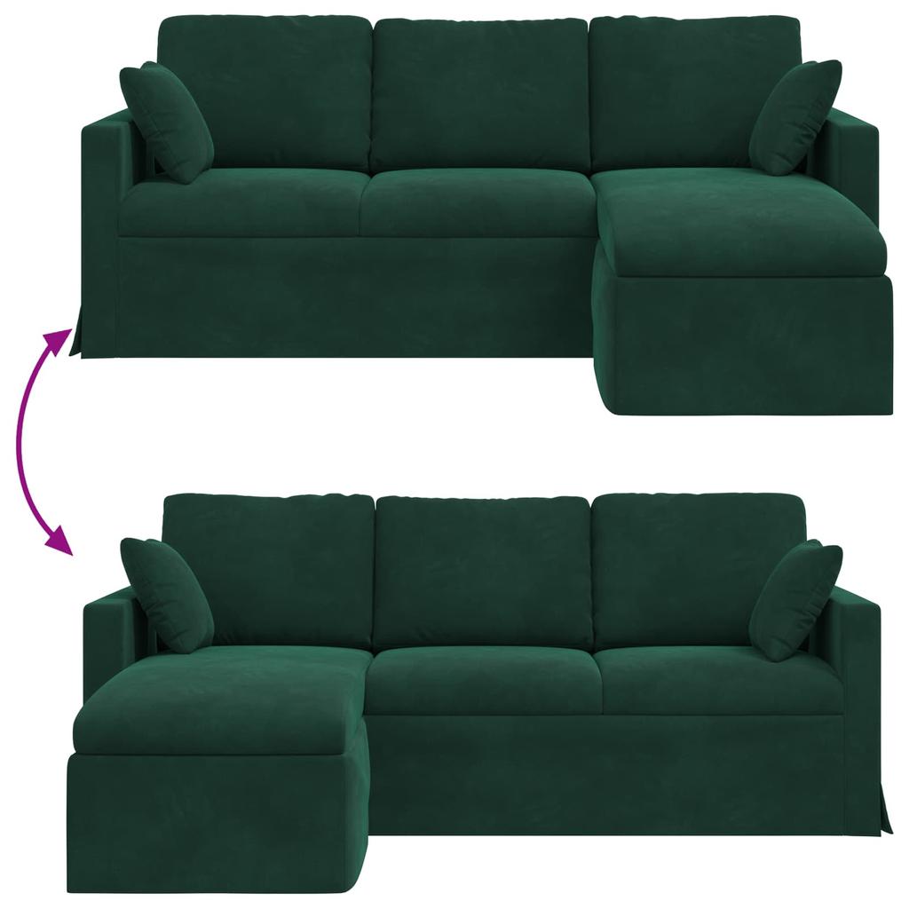 Sofa Dark Green 198 x 134 x 80 cm Velvet