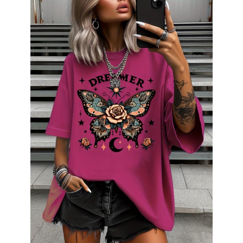 Oversized Women Tshirt Summer Fashion  Drawn Printed Casual Short Sleeve Top Pullover Comfortable Plus Size Tee Trendy Outfit