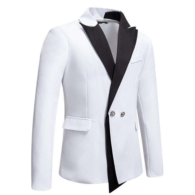 Men's Business Slim Fit Blazers Fashion Wedding Dress Suit Coat Male Singer Performance Dress Outerwear