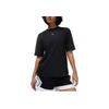 Jordan Solid Color Crew Neck Short Sleeve Drop Shoulder T-Shirt Women Tops Black FN5117-010