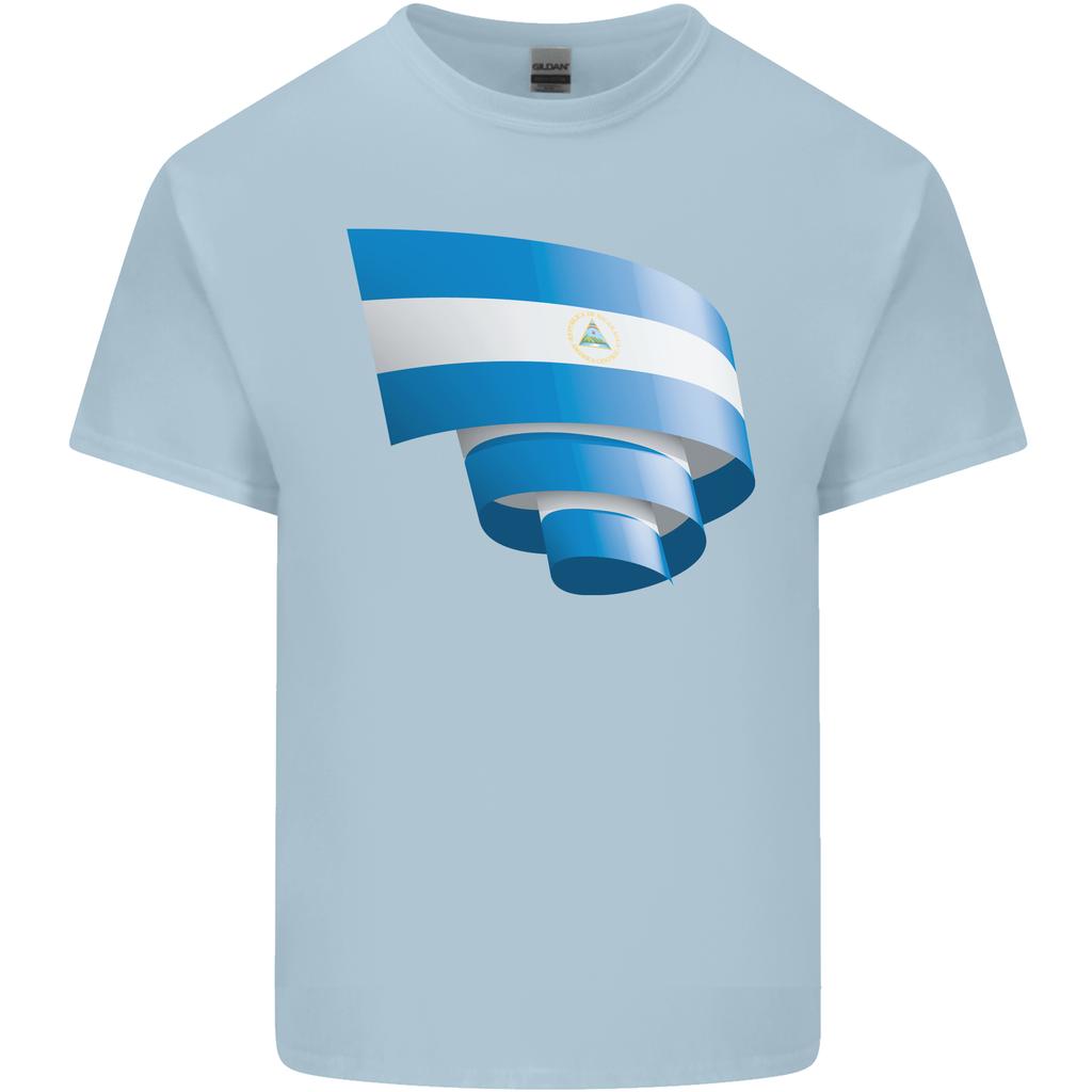 Curled Nicaragua Flag Nicaraguan Day Football Unisexs Light Cotton TShirt