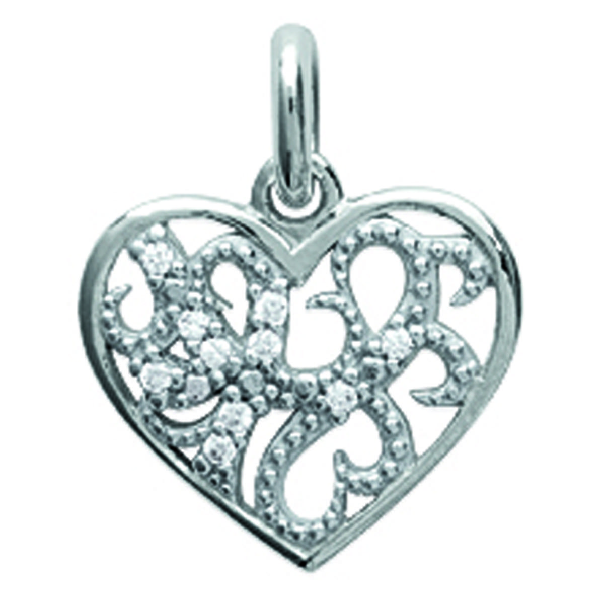 

Les Trésors De Lily [L5035] - Pendentif Argent Love blanc argenté (rhodié) - 17x14 mm