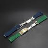 High Quality Black Green Red Blue White Colored Style Silicone Watchband Curved Interface for Rolex Datejust Submariner Strap